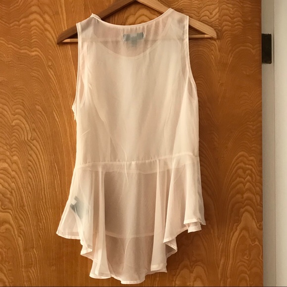 Massimo Sleeveless Cream Lacey Top - Picture 2 of 3